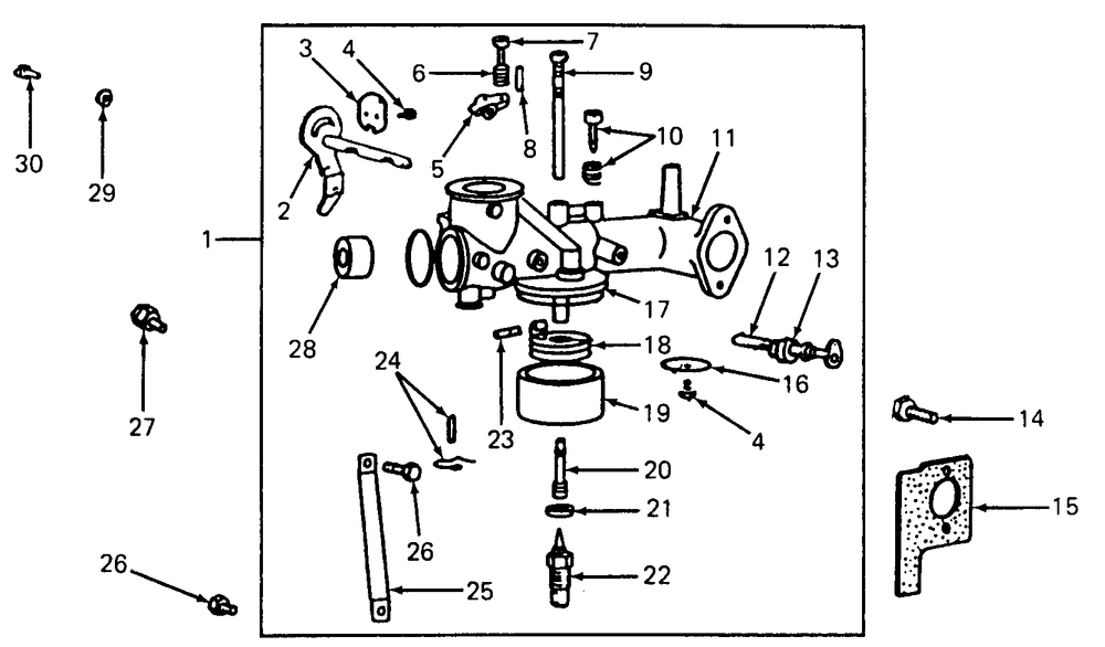 Carburetor Diagram and Parts List for 1105 0350039U-135292100-135292399-136292100 Cub Cadet Lawn Tractor